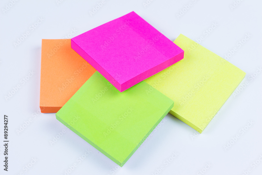Stack of colored sticky notes Stack of colored sticky notes
