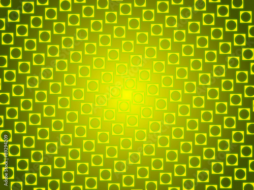 green abstract background, particles circles and squares