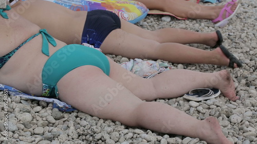 Obese People on the Beach photo