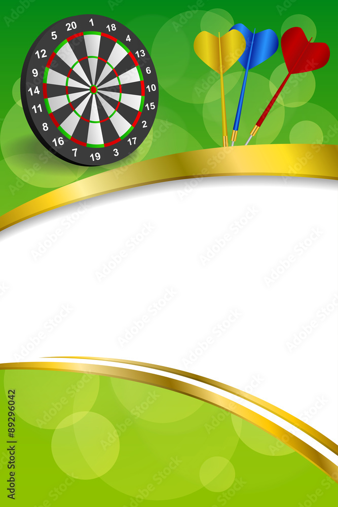 Background abstract green darts board frame vertical gold ribbon  illustration vector Stock-Vektorgrafik | Adobe Stock