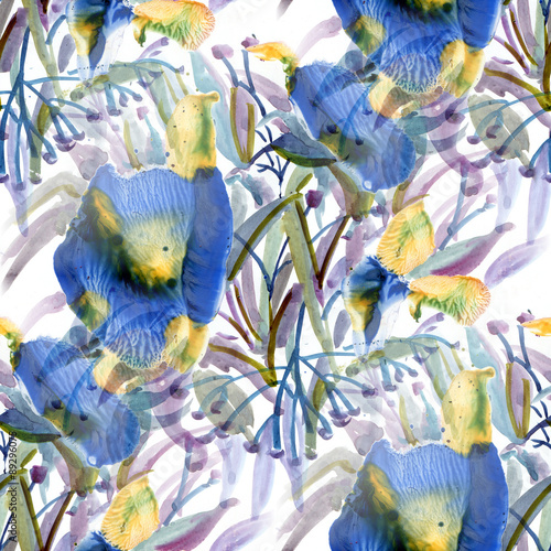 Naklejka bezklejowa Kwiaty w akwareli