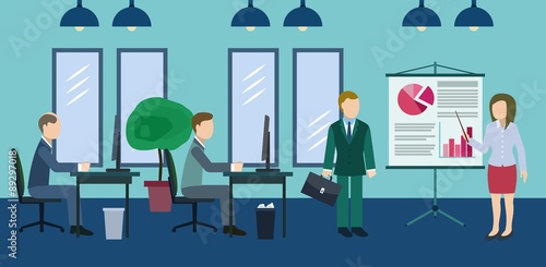 Ordinary office life. Vector illustration.