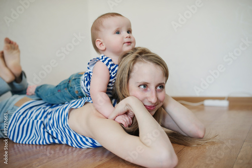 beautiful young mother with baby