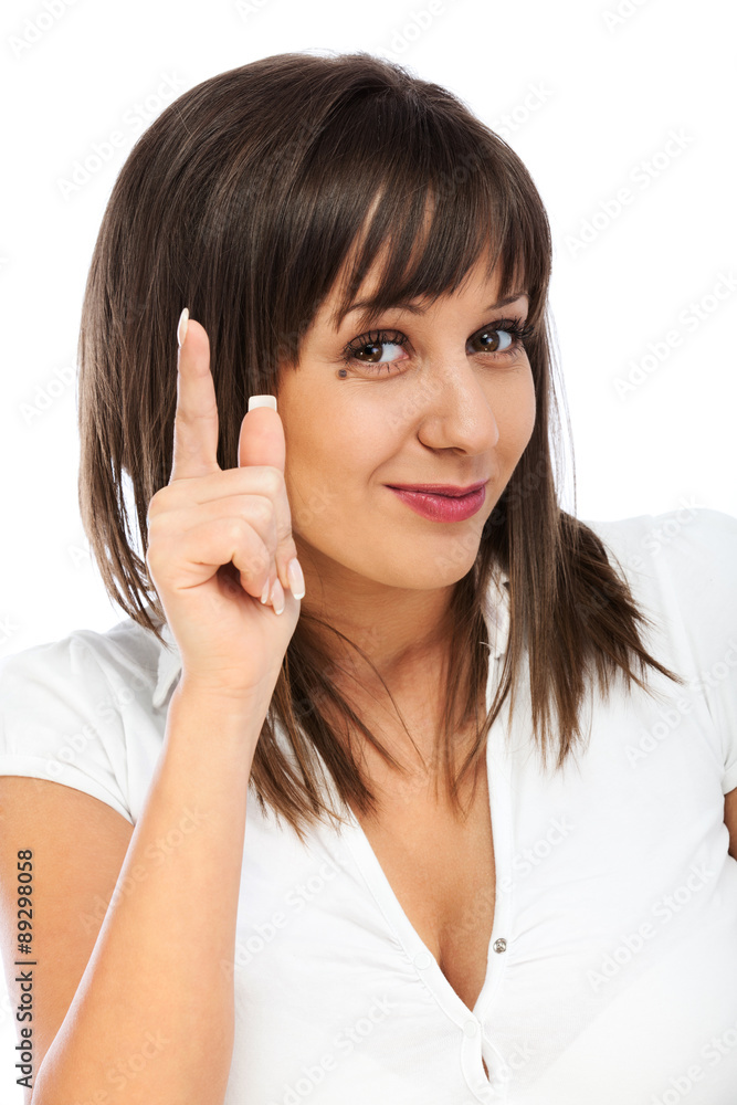 Cheerful woman having exciting idea Cheerful woman having exciting idea