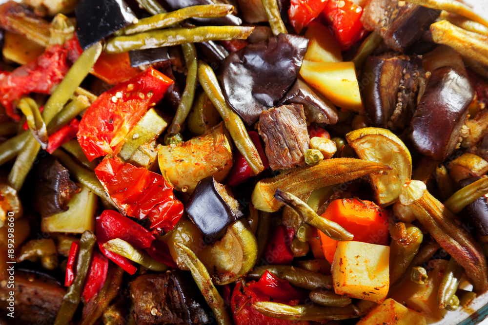 Casserole with eggplants, potatoes and zucchini Casserole with eggplants, potatoes and zucchini