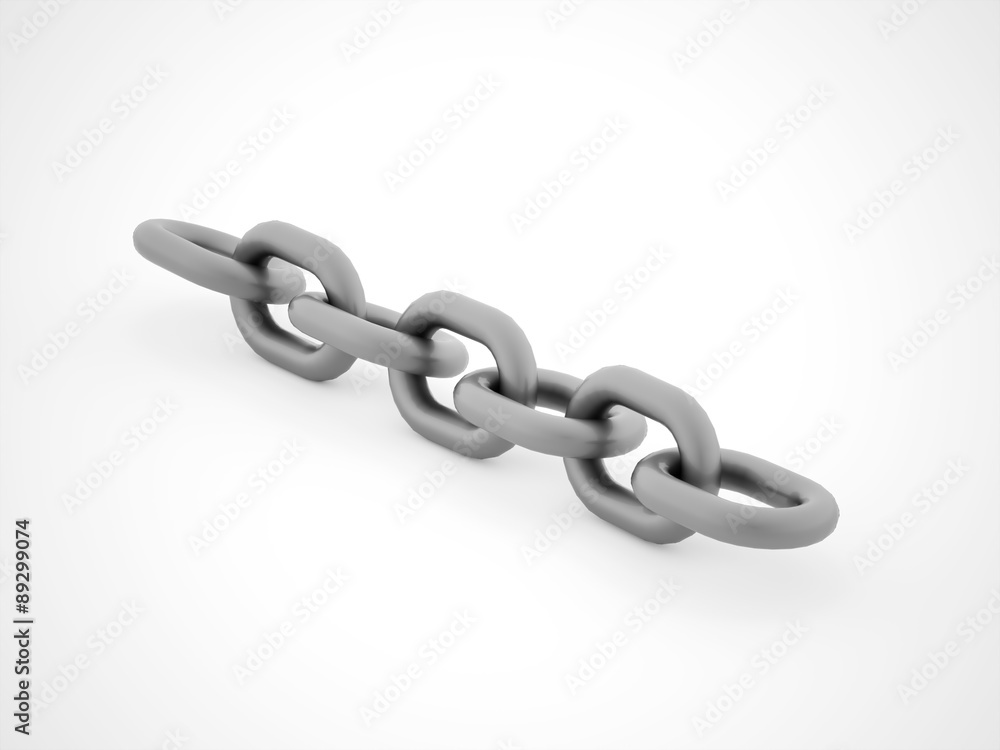 Chain concept rendered on white background Chain concept rendered on white background