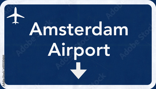 Schiphol Amsterdam Netherlands Airport Highway Sign photo