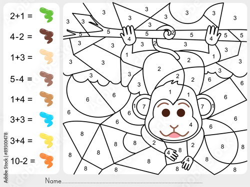  Paint color by numbers - Worksheet for education