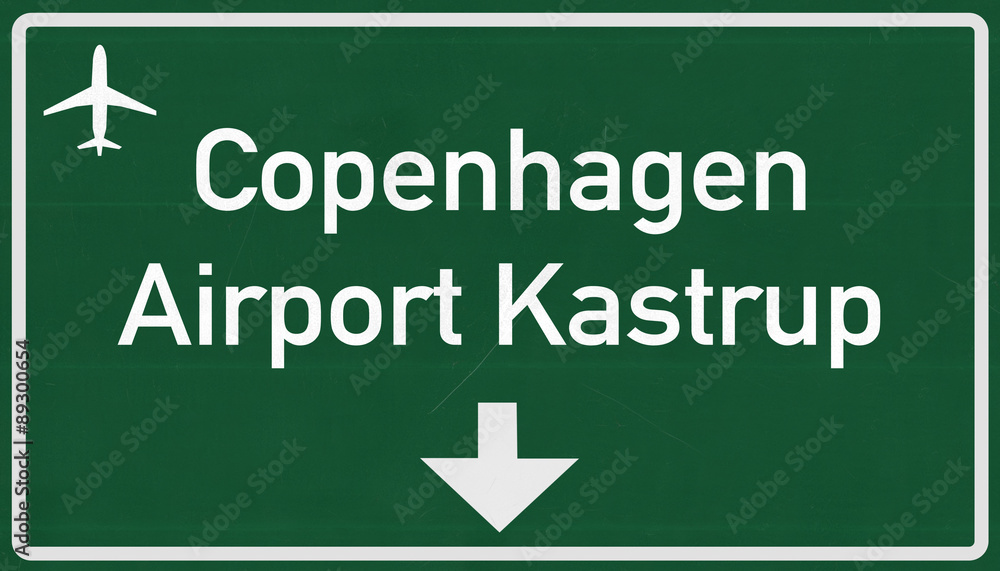 Copenhagen Denmark Airport Highway Sign