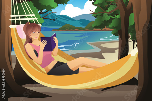 Woman Relaxing on a Hammock