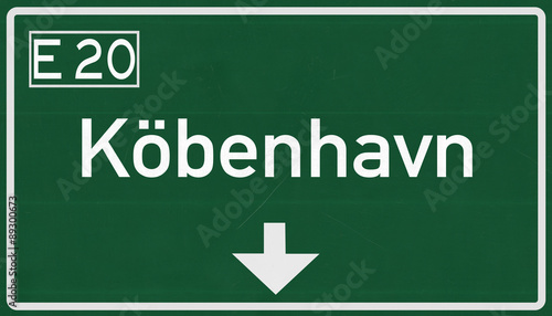 Copenhagen Denmark Highway Sign