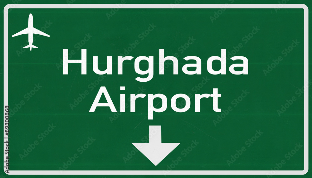 Hurghada Egypt Airport Highway Sign