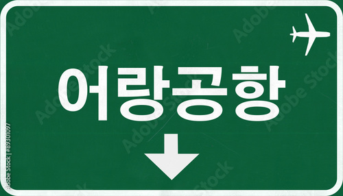 Orang North Korea Airport Highway Sign