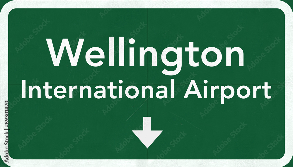 Wellington New Zealand Airport Highway Sign