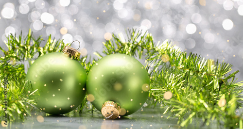 Green balls and garlands