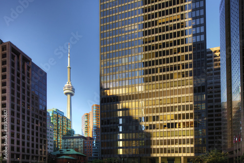 Canvas Print Toronto skyscrapers with CN tower in background