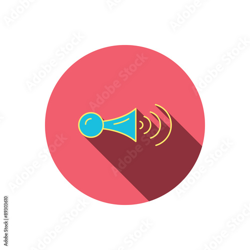 Klaxon signal icon. Car horn sign.