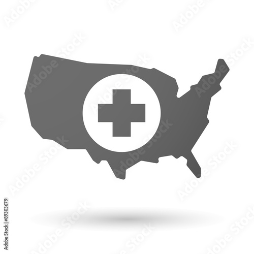 USA map icon with a pharmacy sign