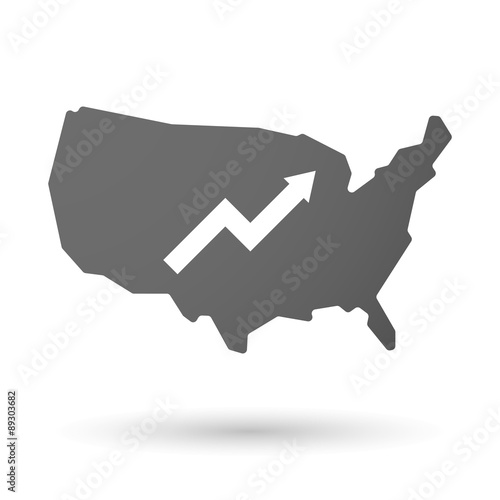 USA map icon with a graph
