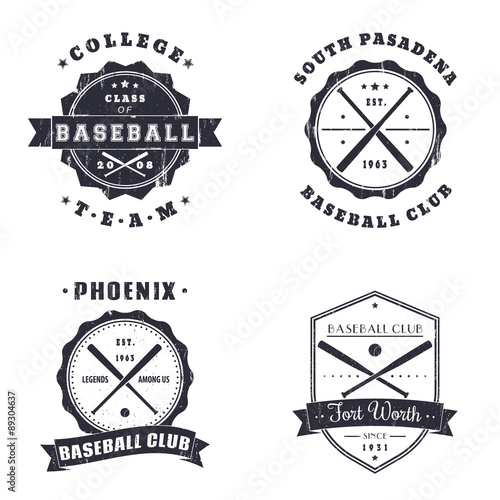 Baseball vintage grunge emblems, logo, t-shirt design, vector illustration, eps10, easy to edit