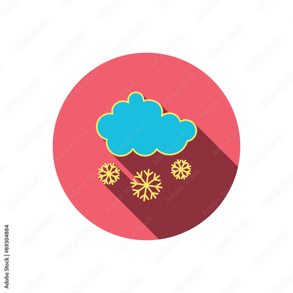 Snow icon. Snowflakes with cloud sign. Snow icon. Snowflakes with cloud sign.