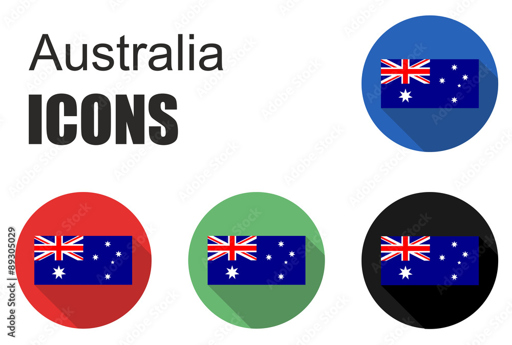 set australia flat icons set australia flat icons