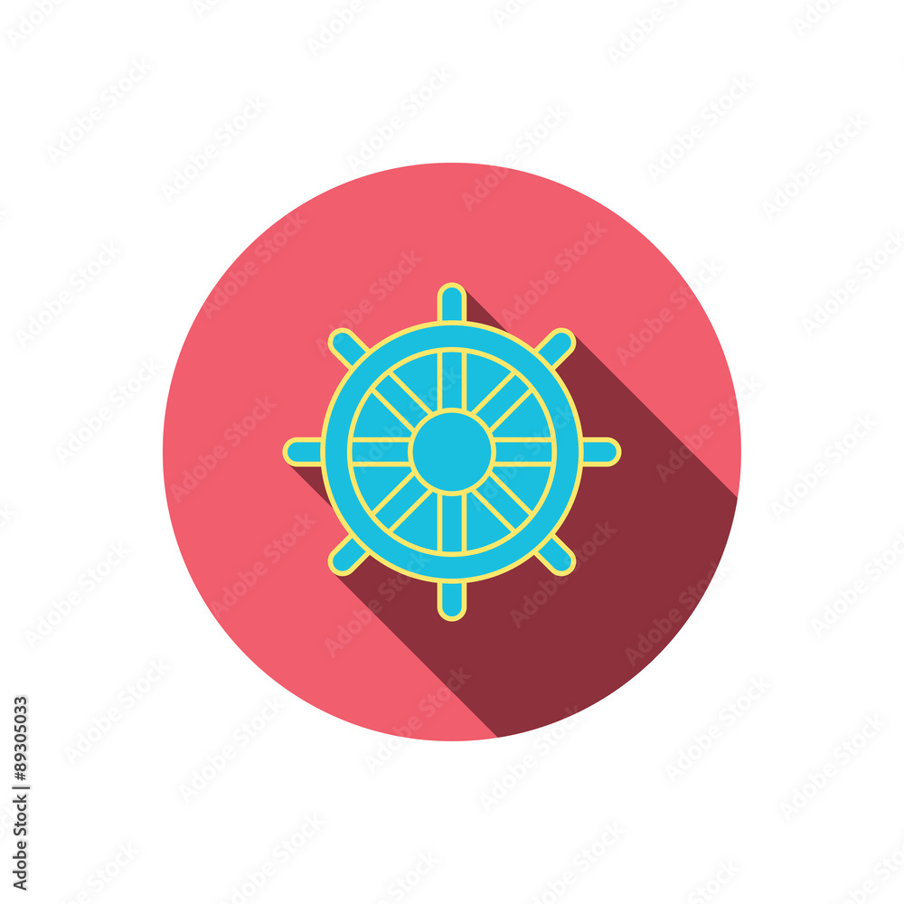 Ship steering wheel icon. Captain rudder sign. Ship steering wheel icon. Captain rudder sign.
