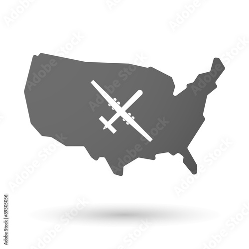USA map icon with a war drone