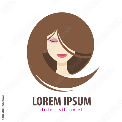 beautiful girl vector logo design template. cosmetic, makeup or