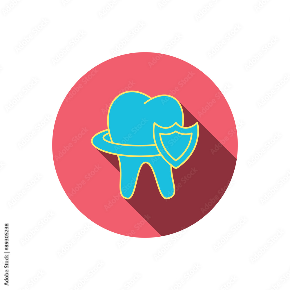 Tooth protection icon. Dental shield sign. Tooth protection icon. Dental shield sign.