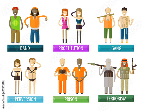 people vector logo design template. gang, criminal, crime