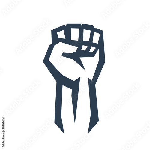 Fist held high in protest, vector illustration, eps10, easy to edit