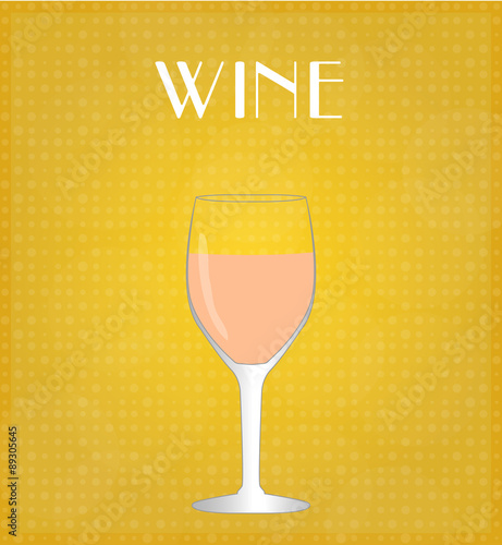 Drinks List Rosé Wine with Golden Background EPS10