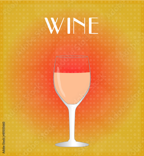 Drinks List Rosé Wine with Red & Golden Background EPS10
