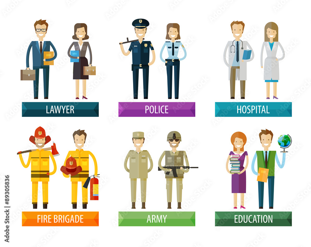 people vector logo design template. police, firefighting service
