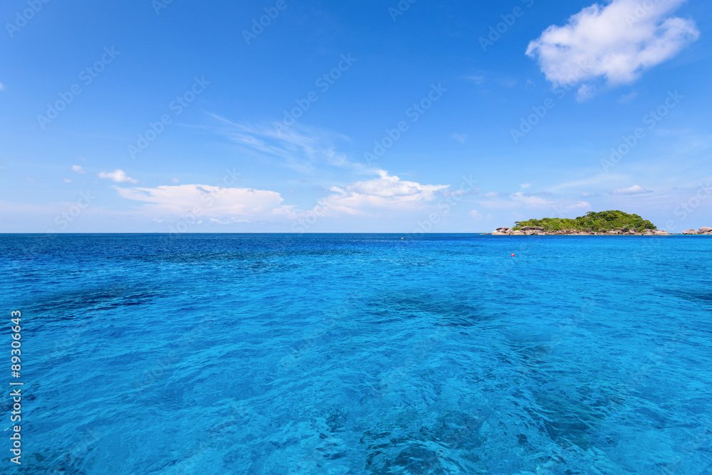 Small island and blue sea at Mu Koh Similan