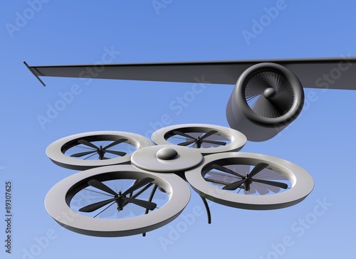 Drone botsing met vliegtuig photo