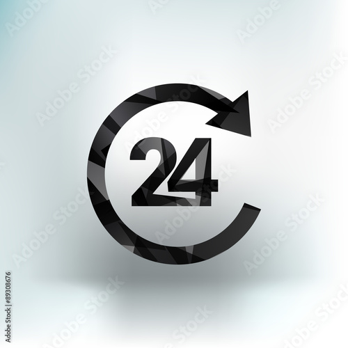 twenty four Hr service sign vector business symbol