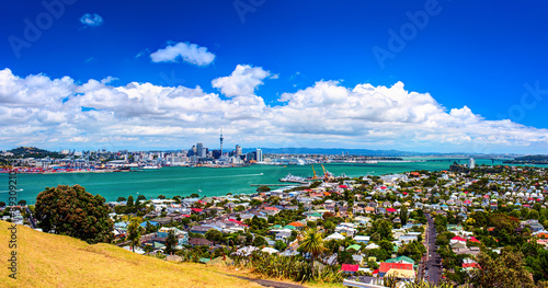 Auckland city downtown from the Borough of Devonport peak