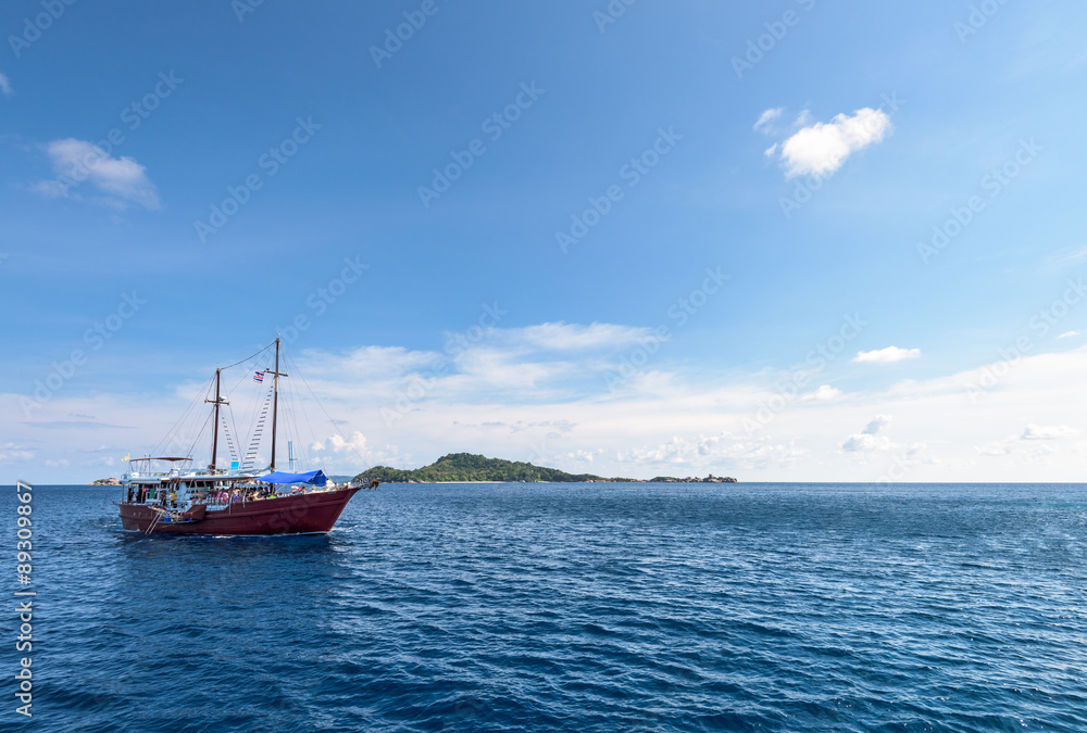 Sea travel by boat at Similan island, Thailand