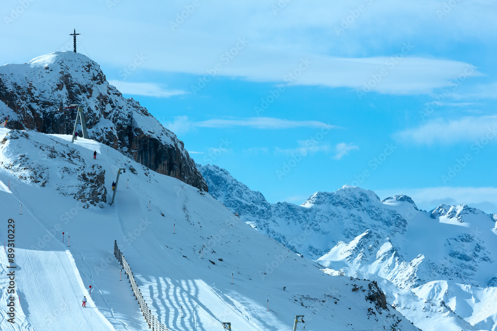 Fototapeta premium Silvretta Alps winter view (Austria).