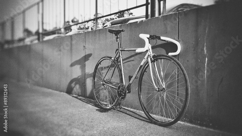 City fixie bike near the wall