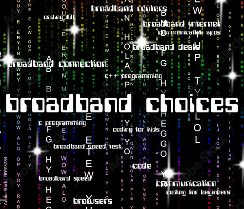 Broadband Choices Indicates World Wide Web And Alternative © Stuart Miles
