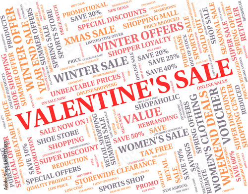 Valentine's Sale Means Valentines Day And Bargains #89313483