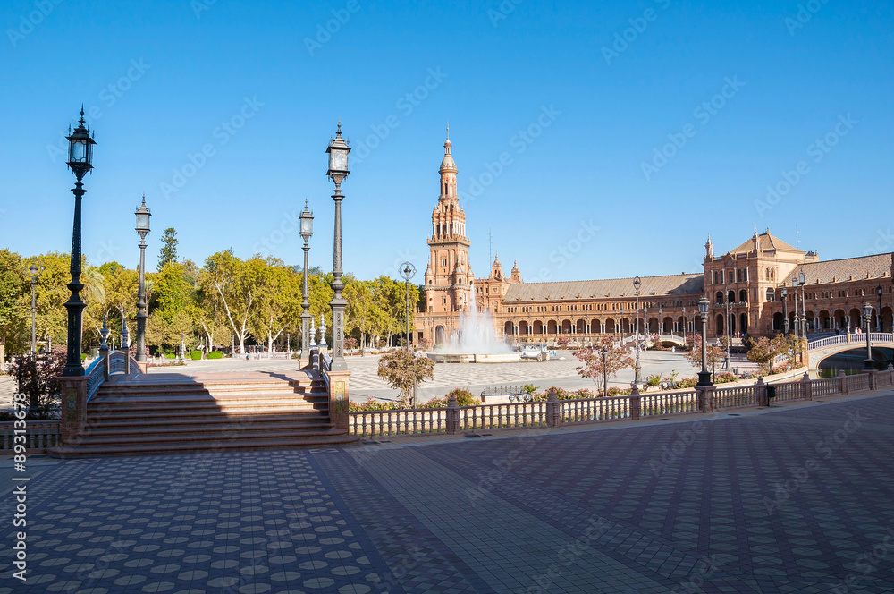 Naklejka premium Plaza de Espana in Seville, Spain