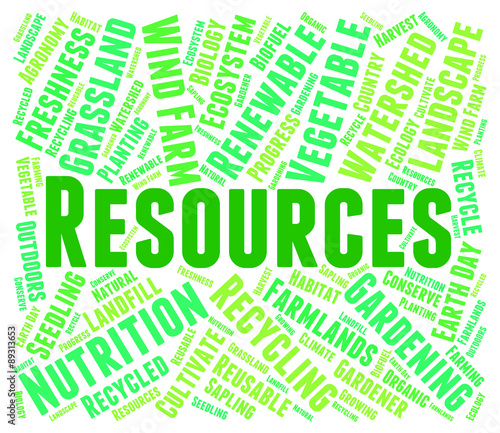 Resources Word Shows Raw Materials And Collateral