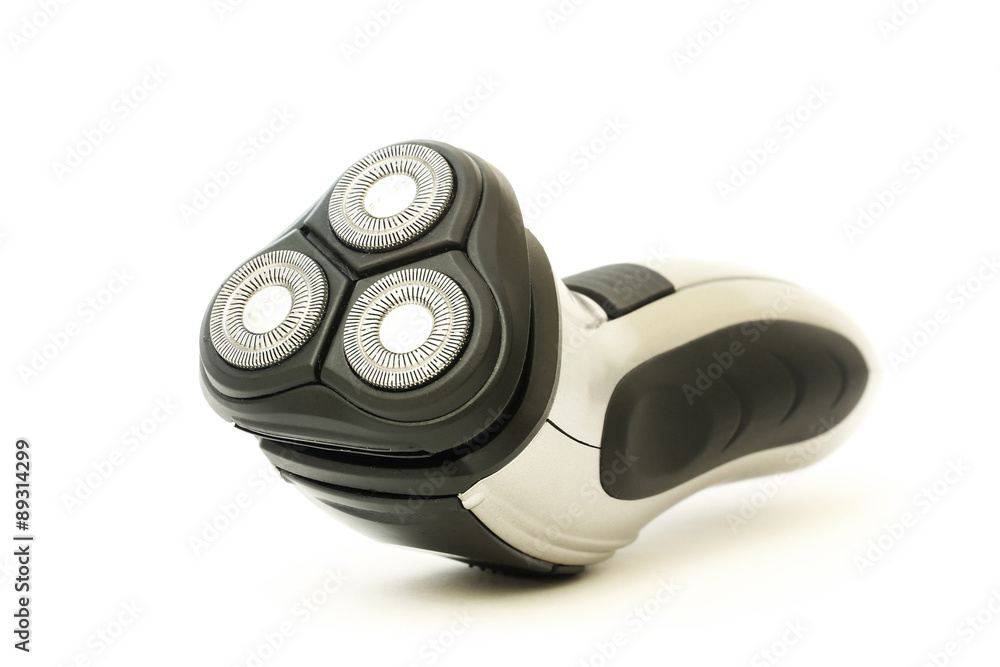 Electric shaver closeup on white background Electric shaver closeup on white background