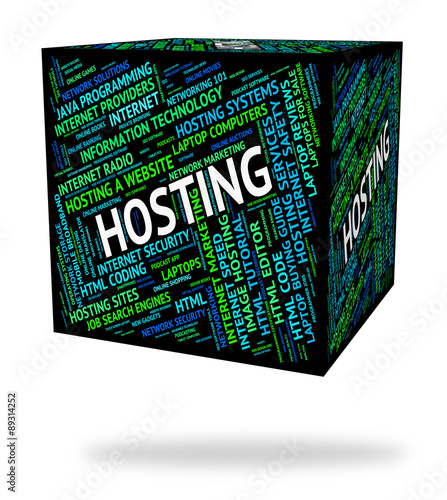 Hosting Word Means Text Webhosting And Computer