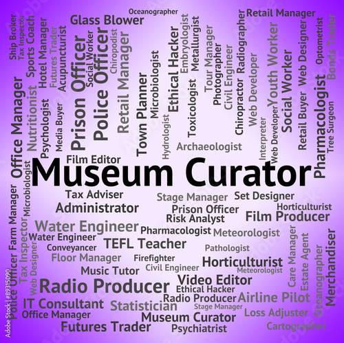 Obraz w ramie Museum Curator Indicates Museums Steward And Gallery
