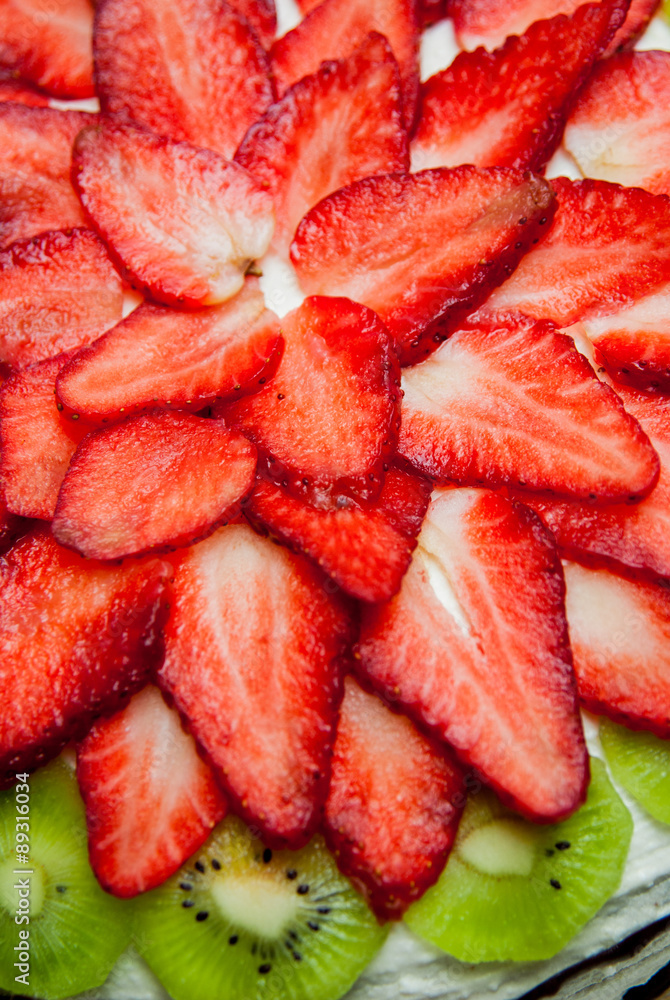 Strawberries and kiwi